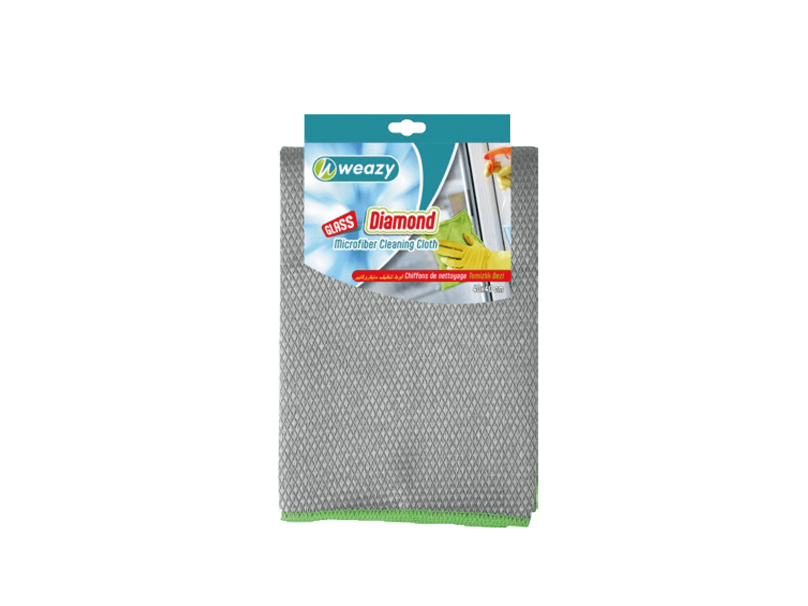 Diamond Microfiber Glass Cleaning Cloth 40X40Cm