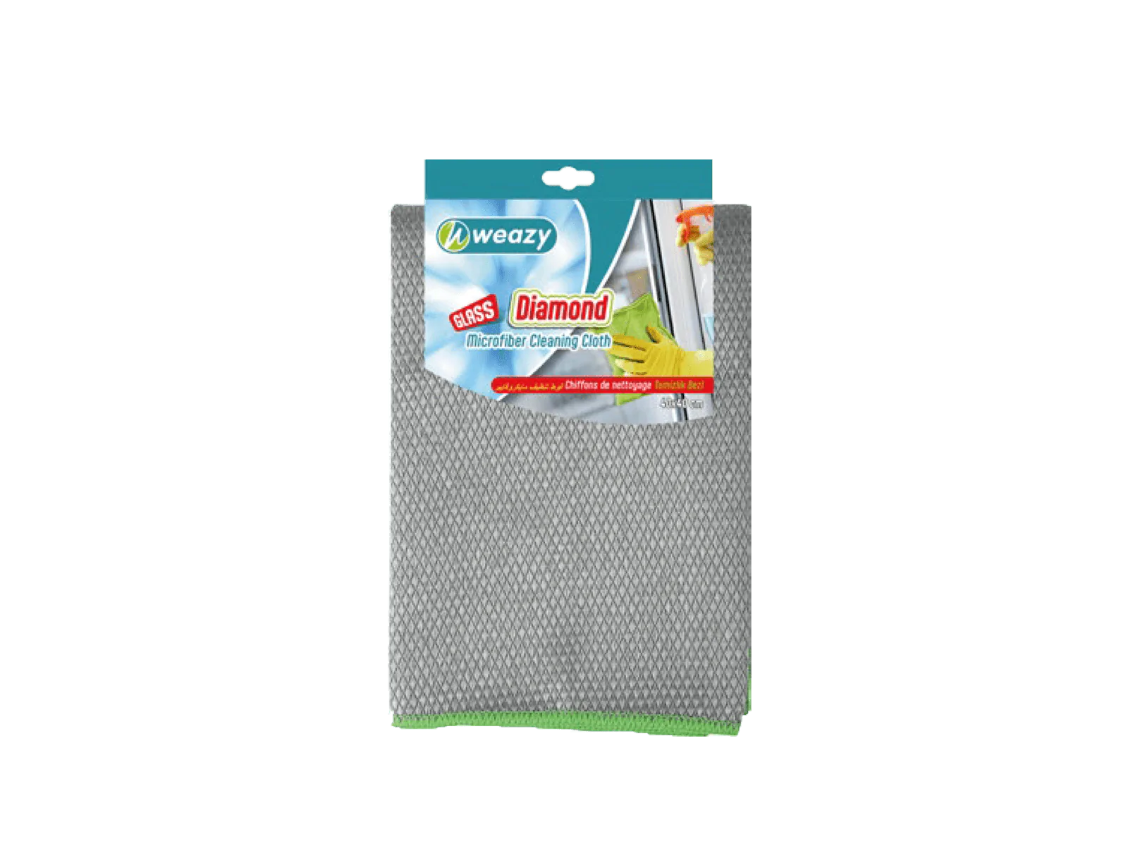 Diamond Microfiber Glass Cleaning Cloth 40X40Cm