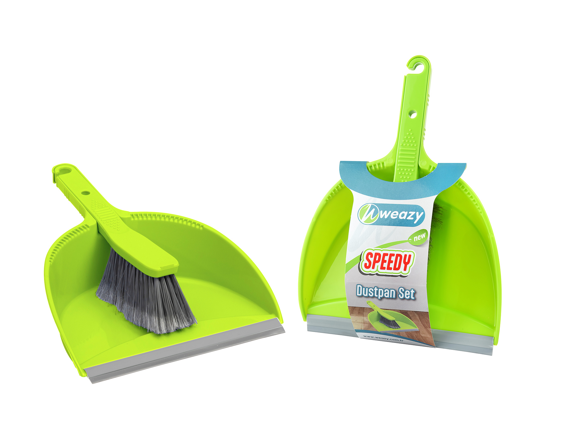 Speedy Dustpan With Rubber Blade & Brush Wide